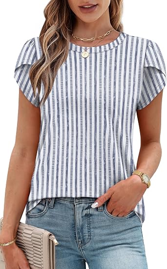 Dressy Casual Short Sleeve Blouse